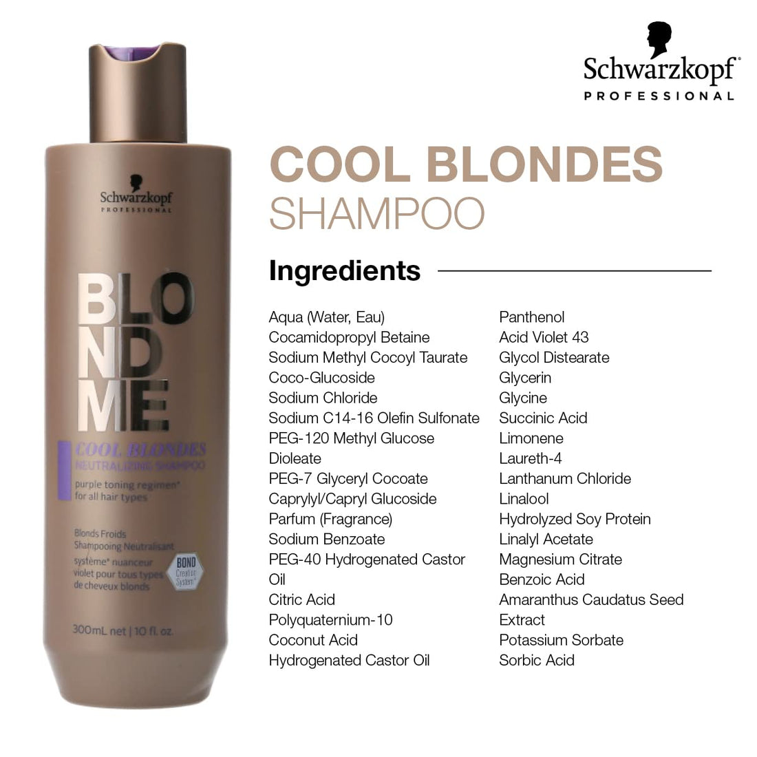 BlondMe Cool Blondes Neutralizing Shampoo – Moisturizing Hair Cleanser with Purple Toning Pigments – Neutralizes Yellow Tones and Brassiness in All Blonde Hair Types, 1000 ml