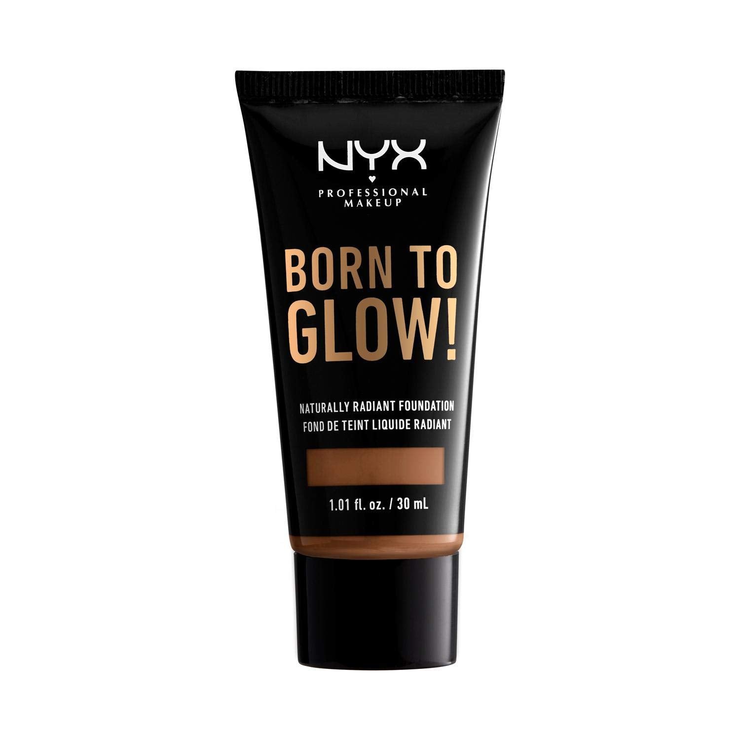 NYX PROFESSIONAL MAKEUP Born To Glow Naturally Radiant Foundation, Medium Coverage - Cappuccino
