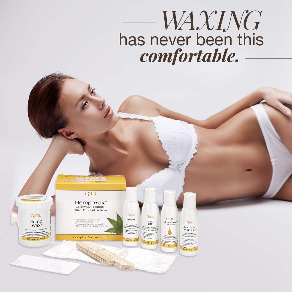 GiGi Hemp Wax Microwave Formula Hair Removal System Complete Microwave Kit 35 Piece Kit