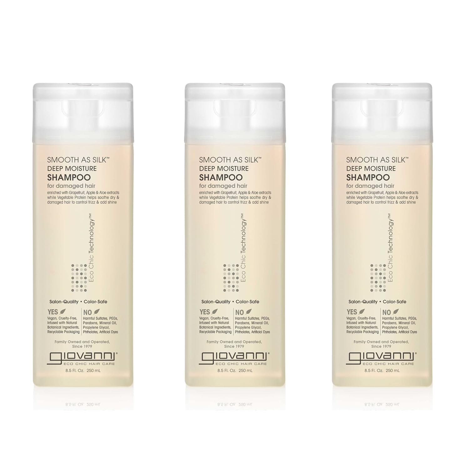 Giovanni Smooth as Silk Shampoo Packaging May Vary 8.5-Ounce Bottles (Pack of 3)