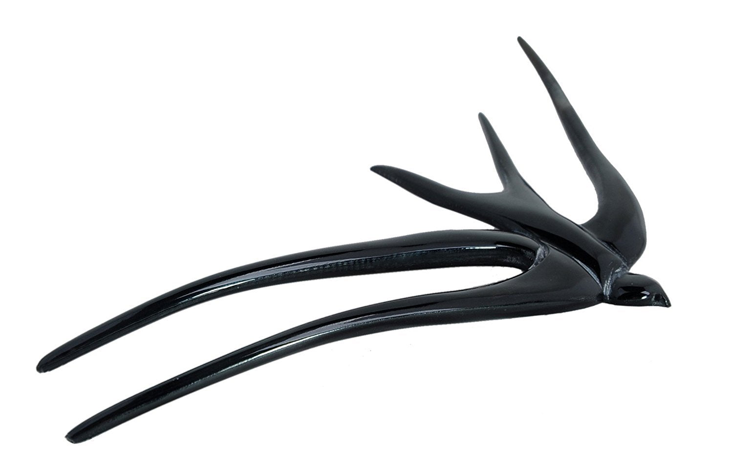 Marycrafts Black Buffalo Horn Swallow Bird Hair Fork, Hairfork, Hair Pin, Hairpin, Hair Accessory Toy Handmade 4.72