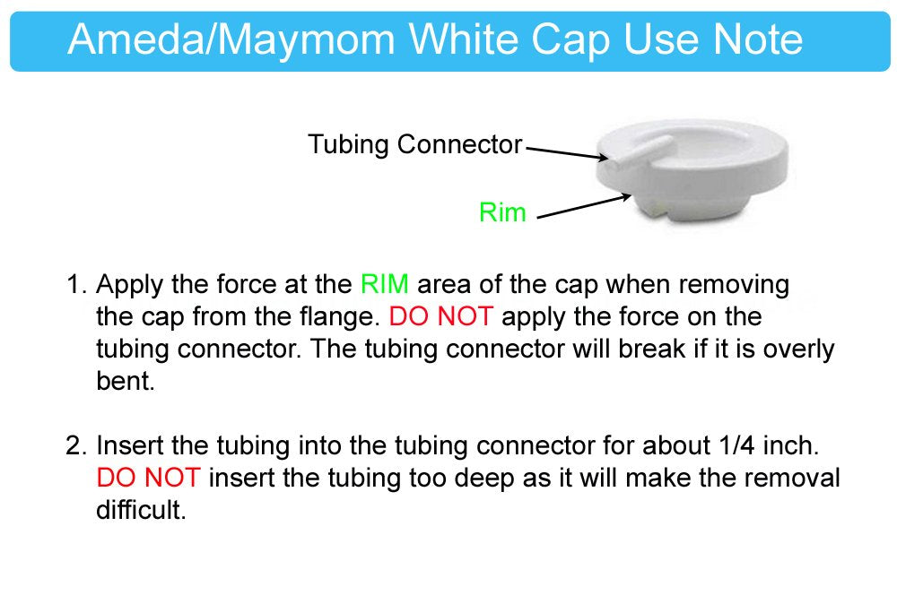 Maymom Tubing Parts Compatible with Ameda Purely Yours Pumps; (2 Tubes with caps/Connector); Replacement Parts to Ameda MYA Joy Tubing, Cap