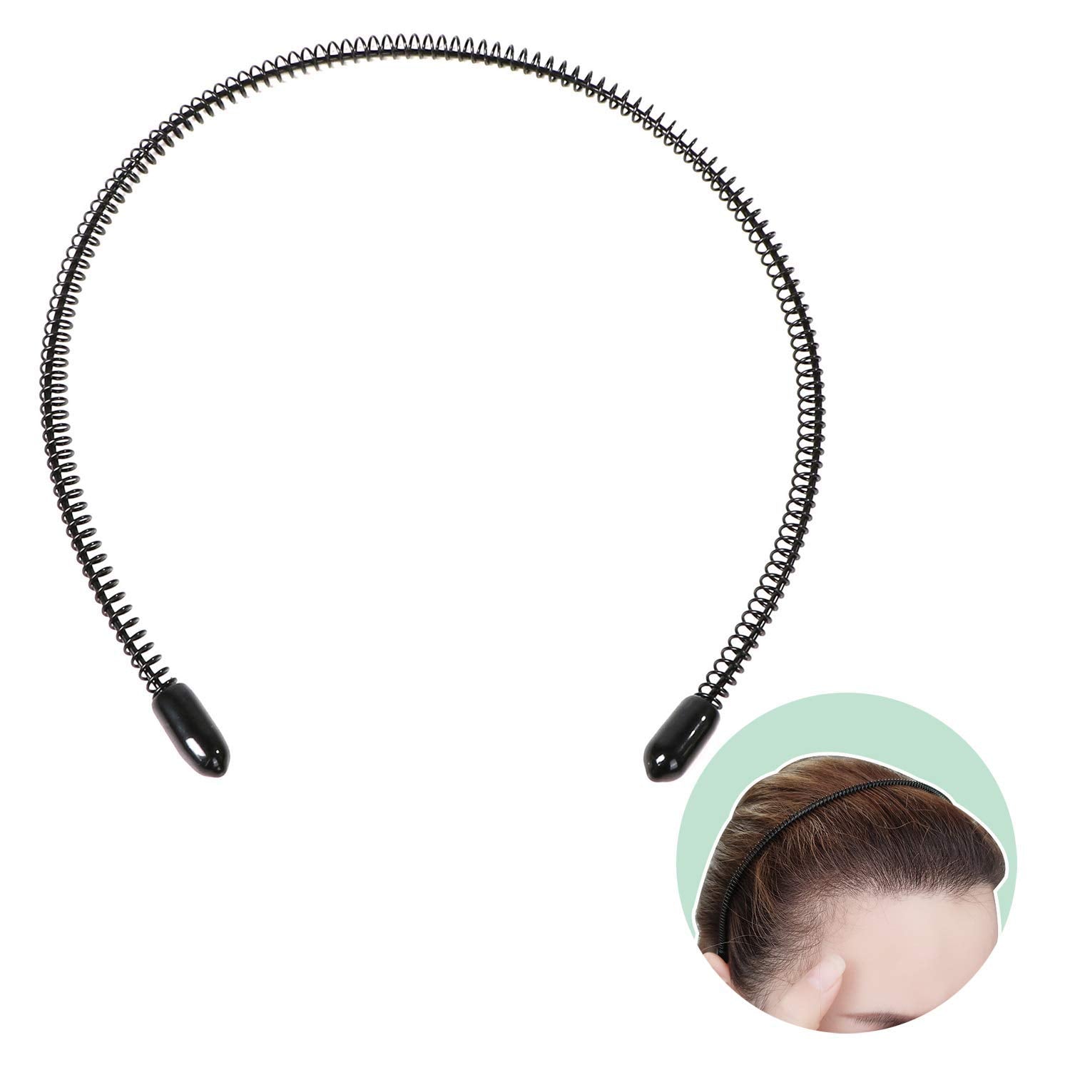MansWill Small Spring: Men'S Slicked Back Headband, Outdoor Sports Fashion Pigtail Hair Band/Never Paint-Shedding Metal Head Buckle Clip For Mens Long Hair, Braid And Other Hair Styles - S