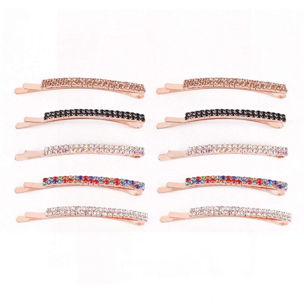 Aguder Mixed Color: Women'S Hair Clip 10Pcs Rhinestone Bobby Pins