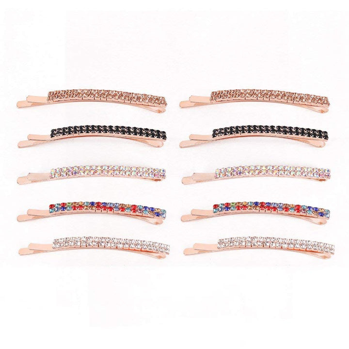 Aguder Mixed Color: Women'S Hair Clip 10Pcs Rhinestone Bobby Pins