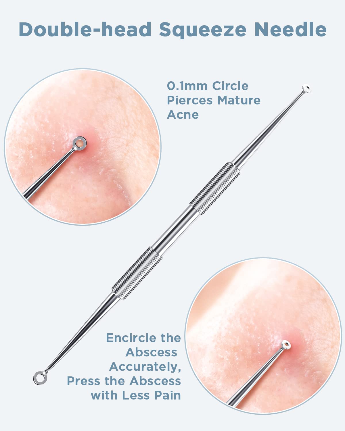 TAYTHI Bestope Blackhead Remover Pimple Acne Extractor Tool With Metal Case (Silver)