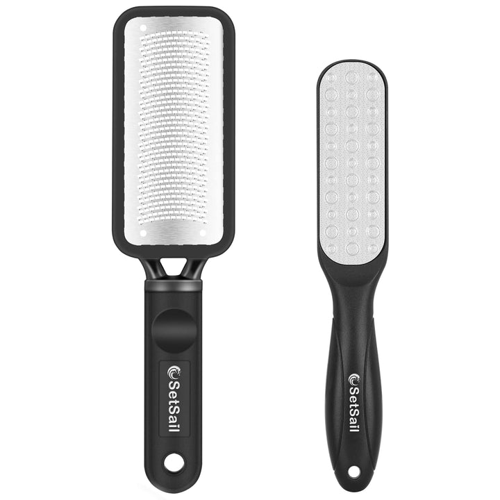 SetSail Callus Remover for Feet 2 Pack Foot File Kits Rust-Free Foot Scrubber Premium Stainless Steel Pedicure Tools Can be Used on Both Wet and Dry Feet, Foot Scraper for Dead Skin, Cracked Heels