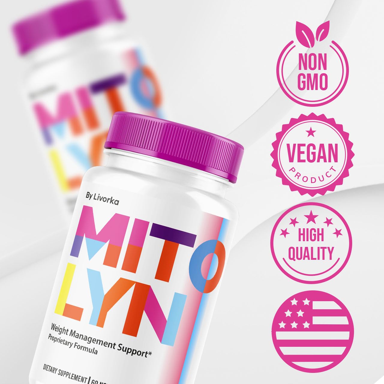 (2 Pack) Mitolyn Capsules - Mitolyn, Mitolyn Advanced Formula Pills, Mitolyn Supplement, Mito Lyn, Mito Lyn Pills, Mitolyn Support, Mitolyn Pill, Mitolyn Supplement Pills, 120 Capsules for 2 Months