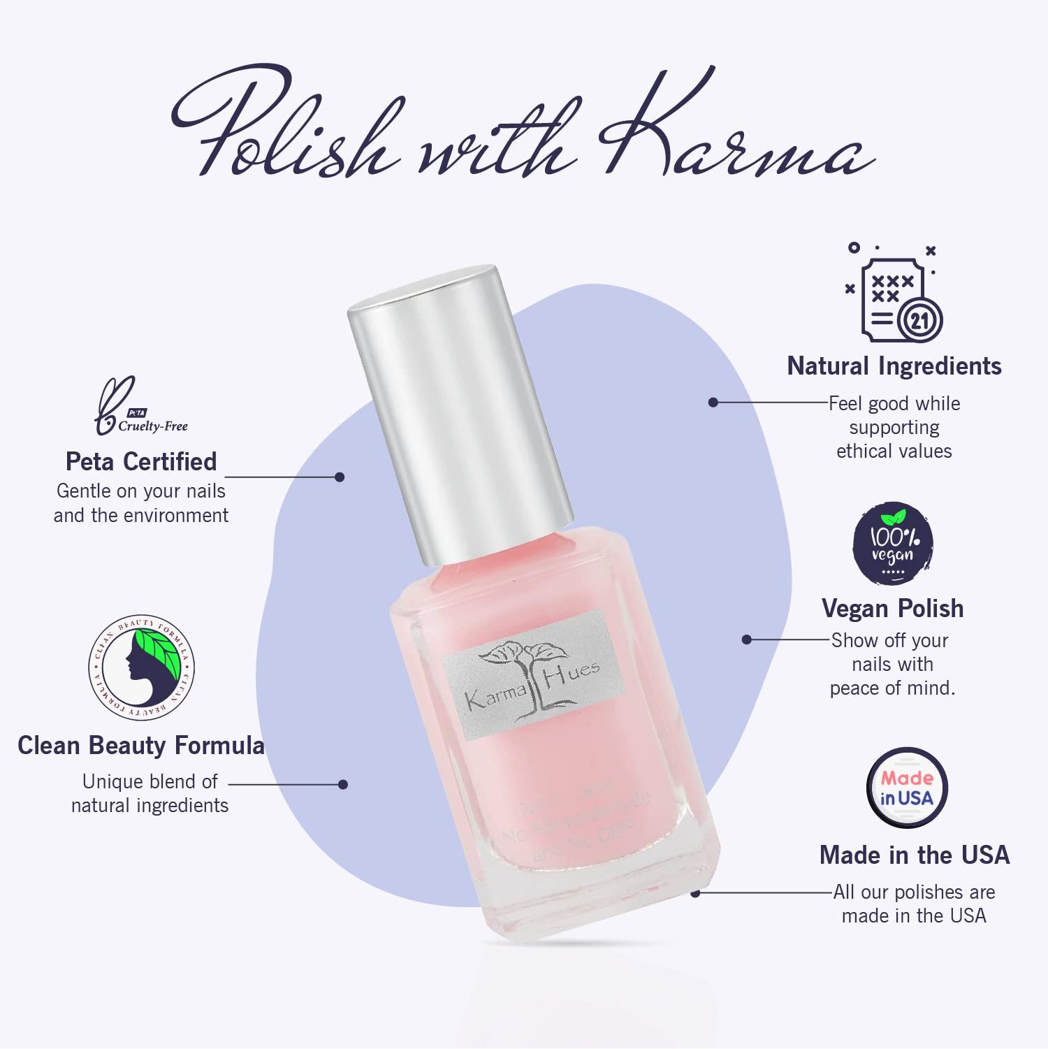 Karma Organic Natural Nail Polish-Non-Toxic Nail Art, Vegan and Cruelty-Free Nail Paint (Good Karma)