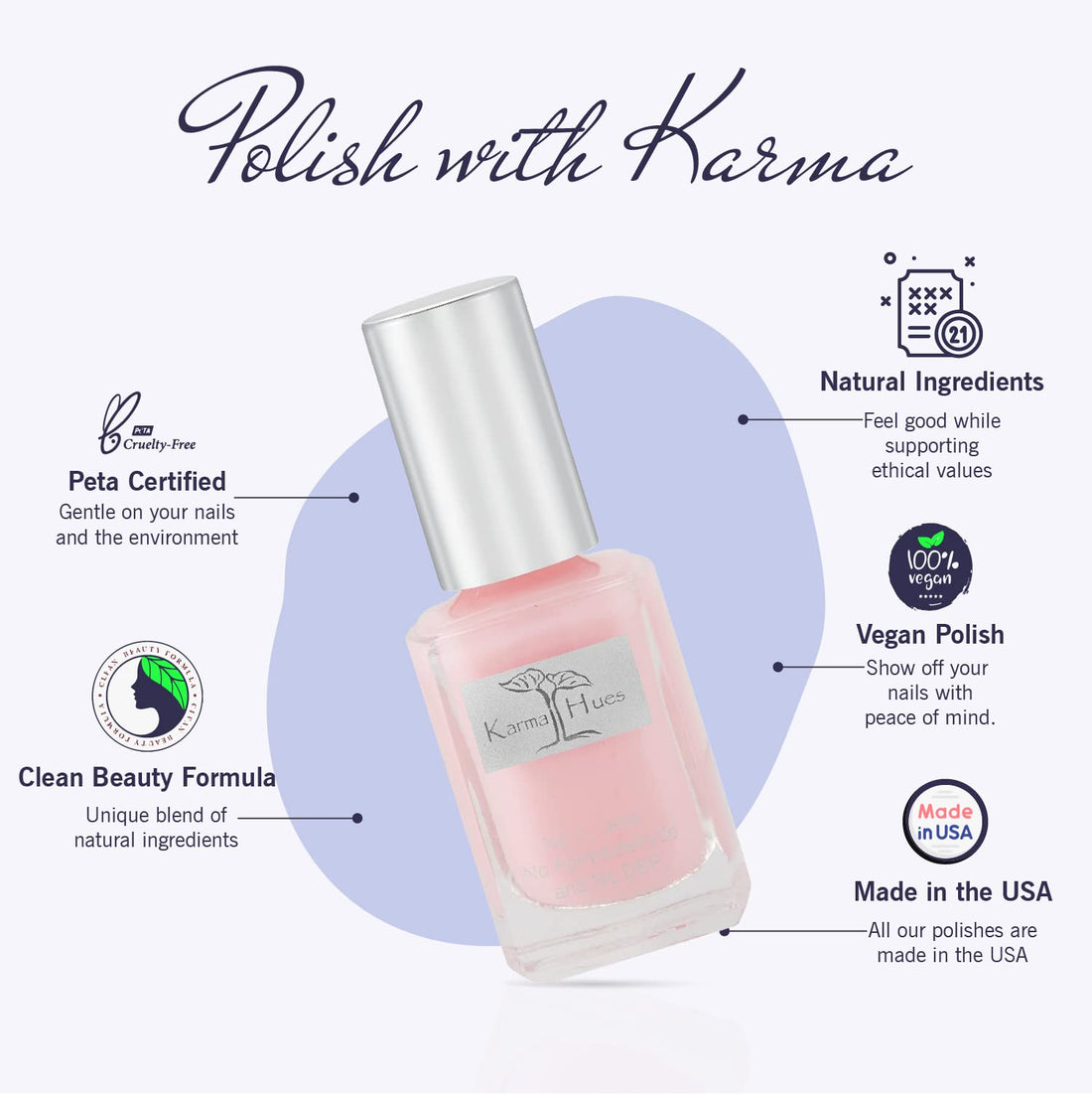 Karma Organic Natural Nail Polish-Non-Toxic Nail Art, Vegan and Cruelty-Free Nail Paint (Good Karma)