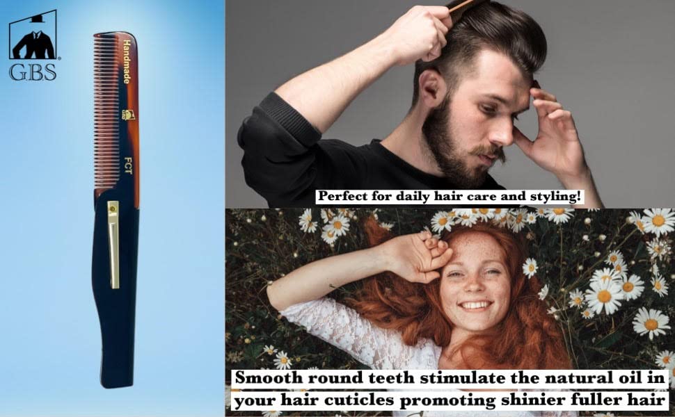 G.B.S Handmade Folding Comb for Men and Women, FCT
