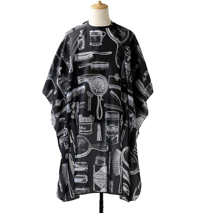 Borogo Borogo Professional Waterproof Hair Styling Cape Nylon Haircuting Salon Cape Gown Hair Salon with Snap Closure - 50 x 60 Black