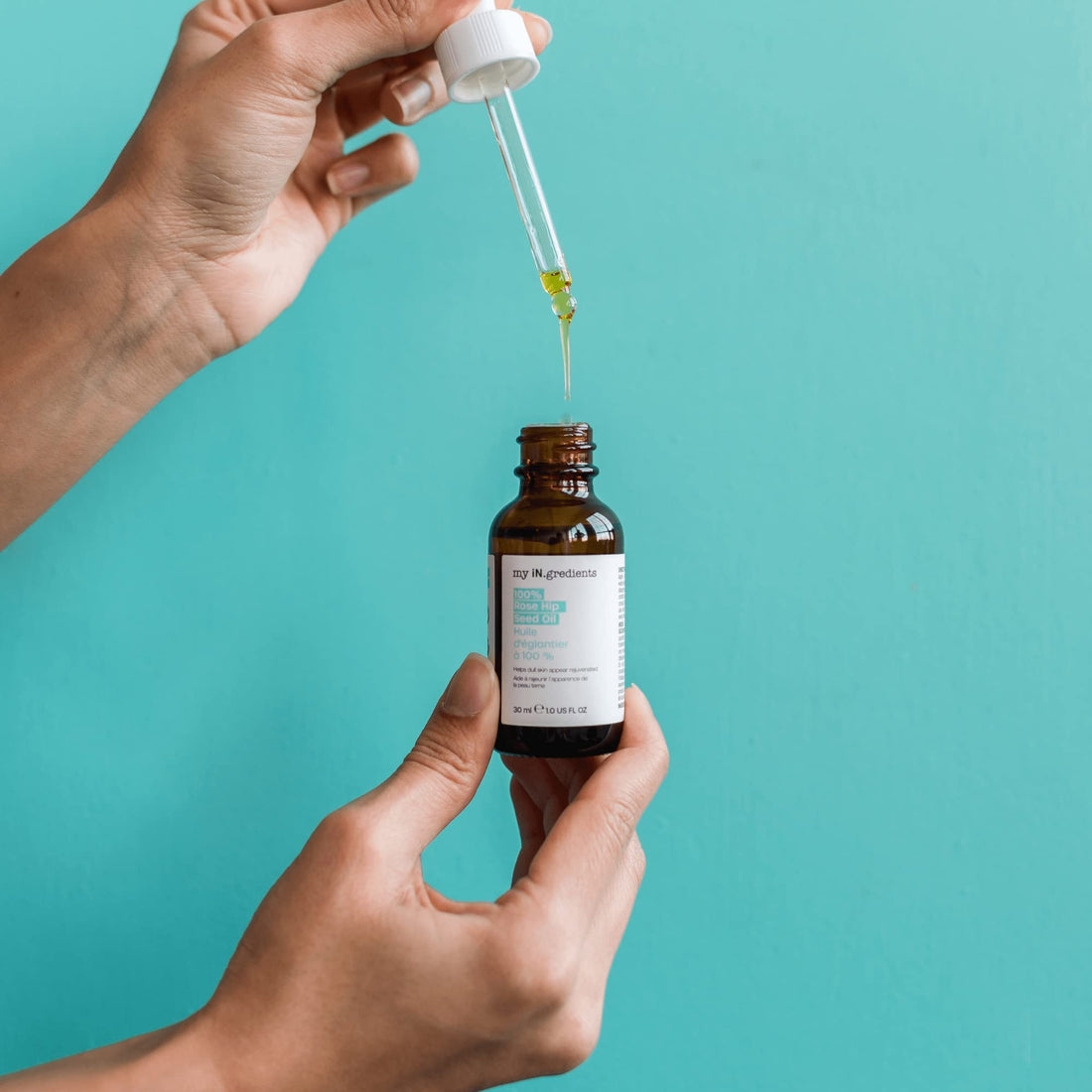 masque BAR My Ingredients 100% Rose Hip Seed Oil, Rejuvenates Dull Skin, Reduces Fine Lines, Wrinkles, Soothes Dry, Itchy Skin, Moisturizing Serum for Face & Hair, Undiluted Body Oil- 1Fl oz