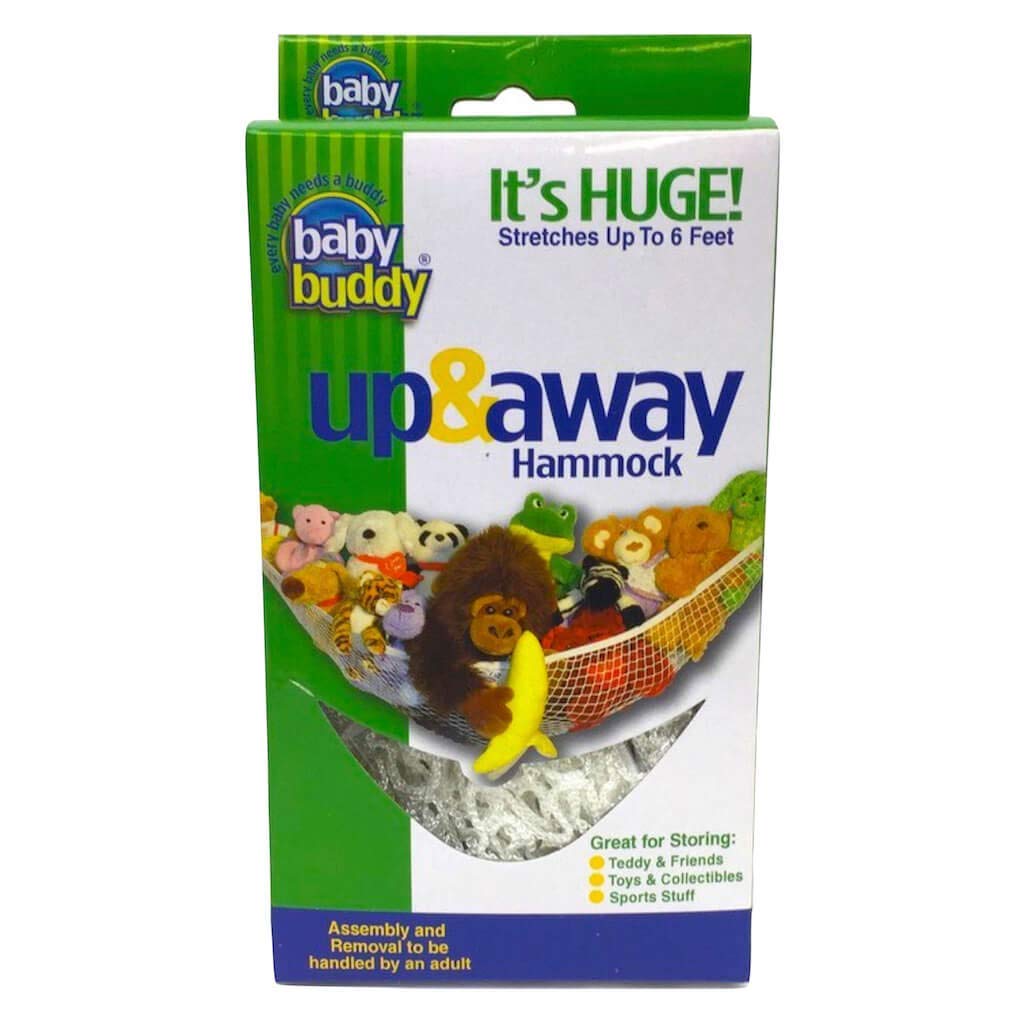 Baby Buddy Up and Away Kids Stuffed Animal Hammock Storage Organizer, Organizers and Storage for Baby Items, Display and Organize Children's Stuffed Animals, Stretches Up to 5 Feet, White, Pack of 1