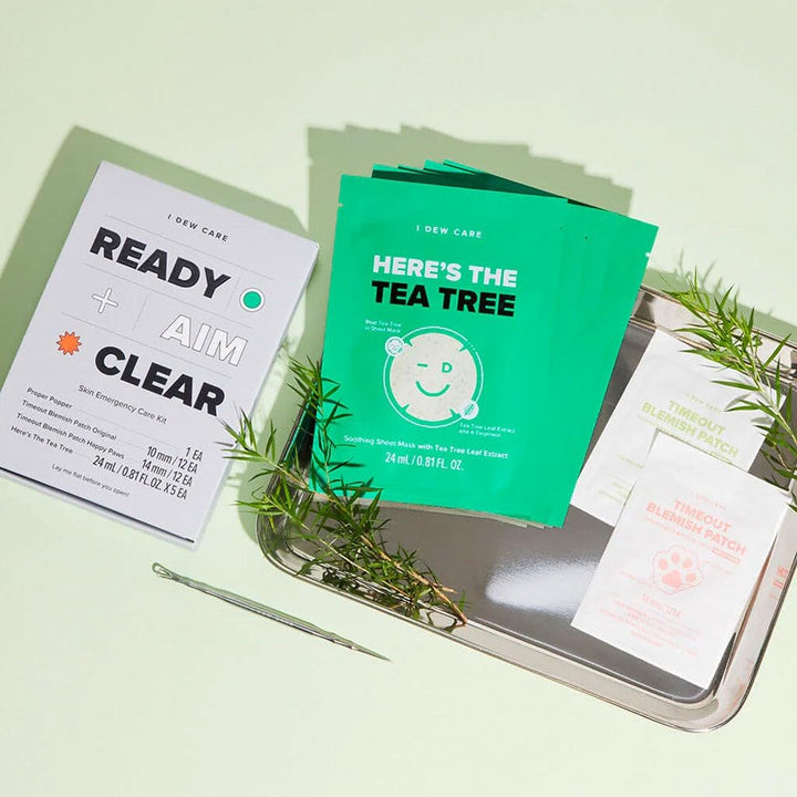 I Dew Care Emergency Skin Care Kit - Ready Aim Clear | Pimple Popper Tool Kit | Patch and Mask, Conceals Blemishes, Soothes Skin, with Tea Tree Oil