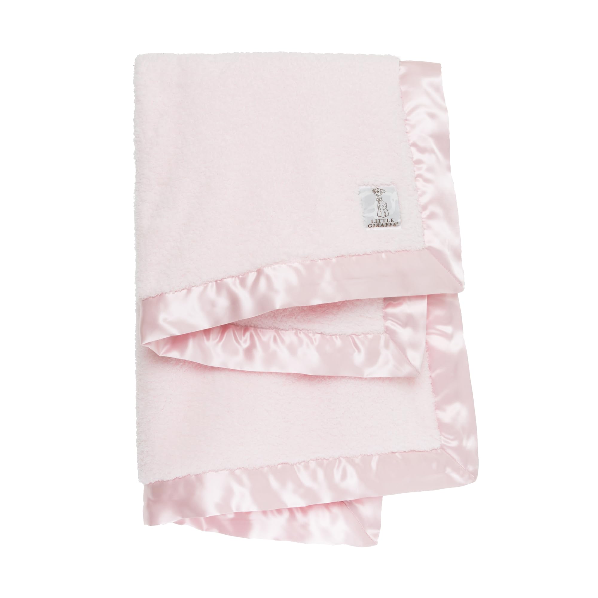 Little Giraffe Baby Blanket - Chenille Soft Blanket with Satin Trim - Baby Stroller Blanket - Newborn Baby Essentials & Gifts - 29 x 35 - Pink