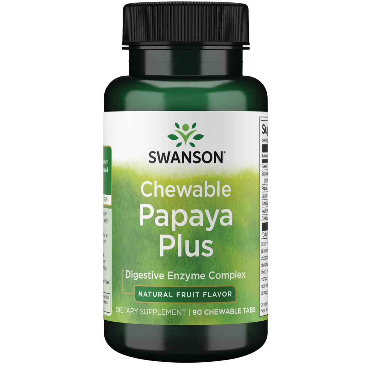 Swanson Chewable Papaya Plus 90 Chwbls Enzyme