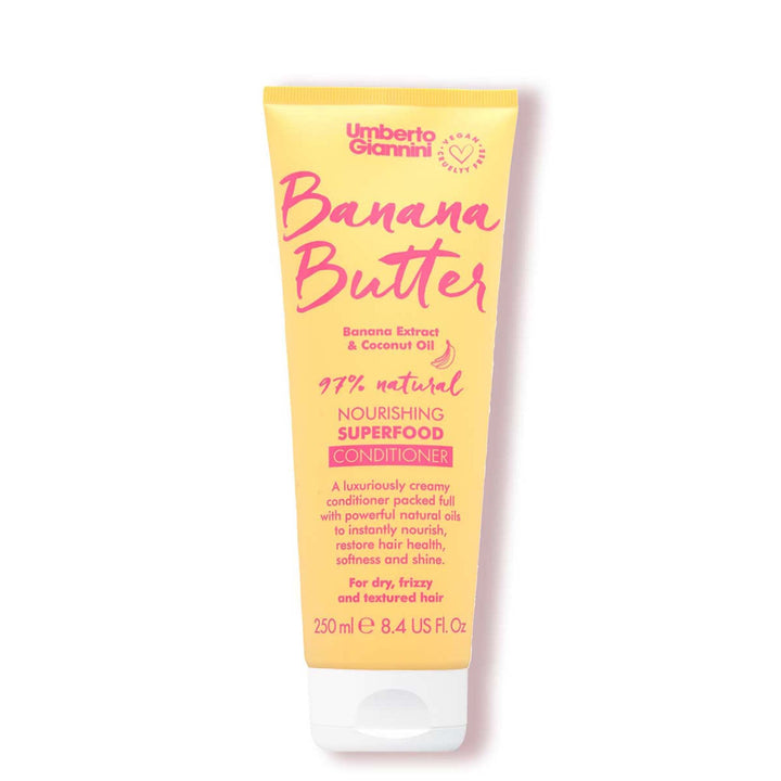 Umberto Giannini Banana Butter Nourishing Superfood Conditioner, Vegan & Cruelty Free Moisturising Formula for Dry, Textured or Frizzy Hair