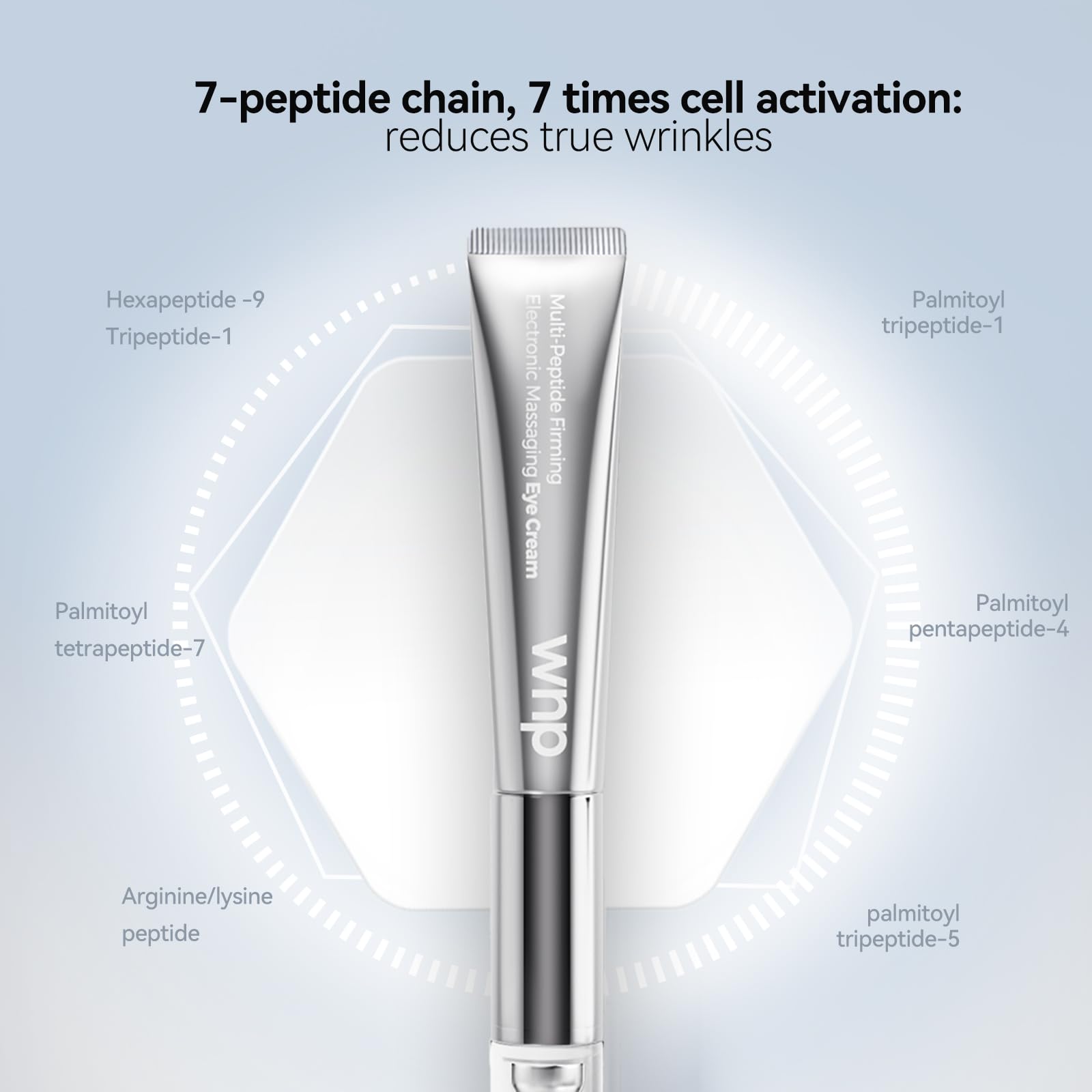 WNP Eye Cream|Wrinkle Eraser Massaging Eye Cream, Multi-peptide Firming Eye Tightener, Anti-Aging Eye Cream for Puffiness and Bags Under Eyes Cream|Electric Massage Eye Cream