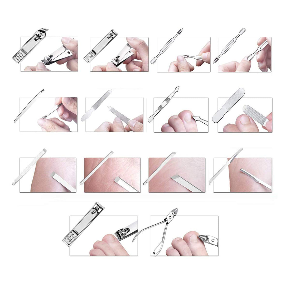 Manicure Set Pedicure Kit Professional 19 Pcs Nail Clipper for Men & Women Stainless Steel Sharp Cutter Grooming Nose Hair Scissorsââ‚¬¦Black Fingernails & Toenails with Portable Case (Black_19 pie