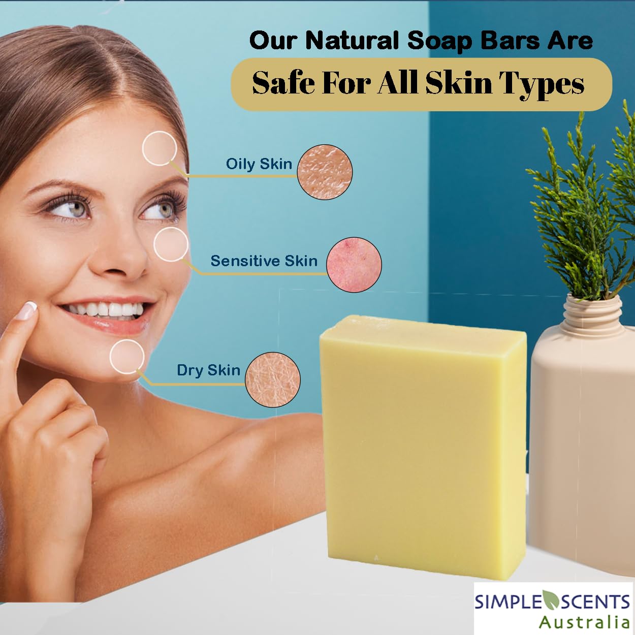 Simple Scents Australia Honeysuckle Scented Natural Soap Bars (12 Bars), 3.5oz Moisturizing French Triple Milled Soap Bars Enriched with Shea Butter - Pure Plant Oil Bath & Body Bars