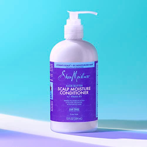 SheaMoisture Scalp Moisture Conditioner Aloe Butter & Vitamin B3 for Moisturized Hair Fair Trade, Sulfate-Free 13oz