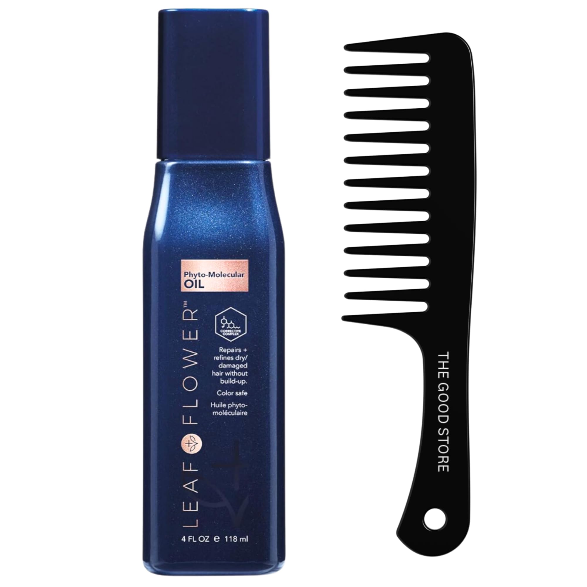 Leaf Flower Phyto-Molecular Oil 4 oz | Blue | With Good Store Black Hair Comb
