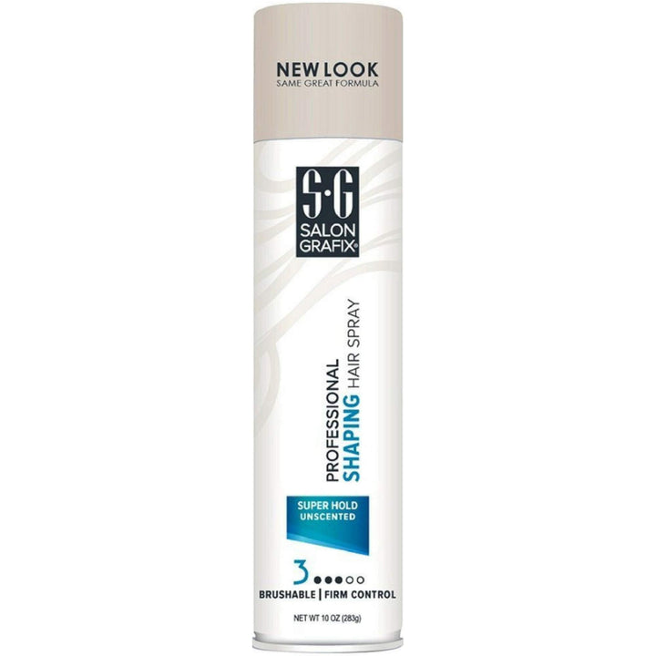 Salon Grafix Shaping Professional Hair Spray Unscented Super Hold Finishing Mist 10 OZ (Pack of 6)
