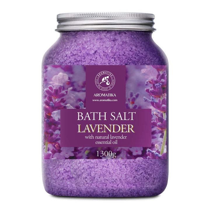 Sea Salt Lavender with Natural Lavender Essential Oil 46 Oz - Lavender Bath Salts - Lavanda Salt 1300g - Best for Good Sleep - Stress Relief - Beauty - Relaxing - Bathing - Body Care