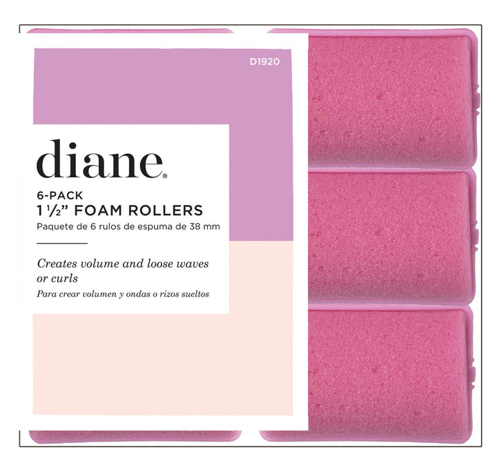 Diane Foam Rollers, Pink, 1.5, 6/bag