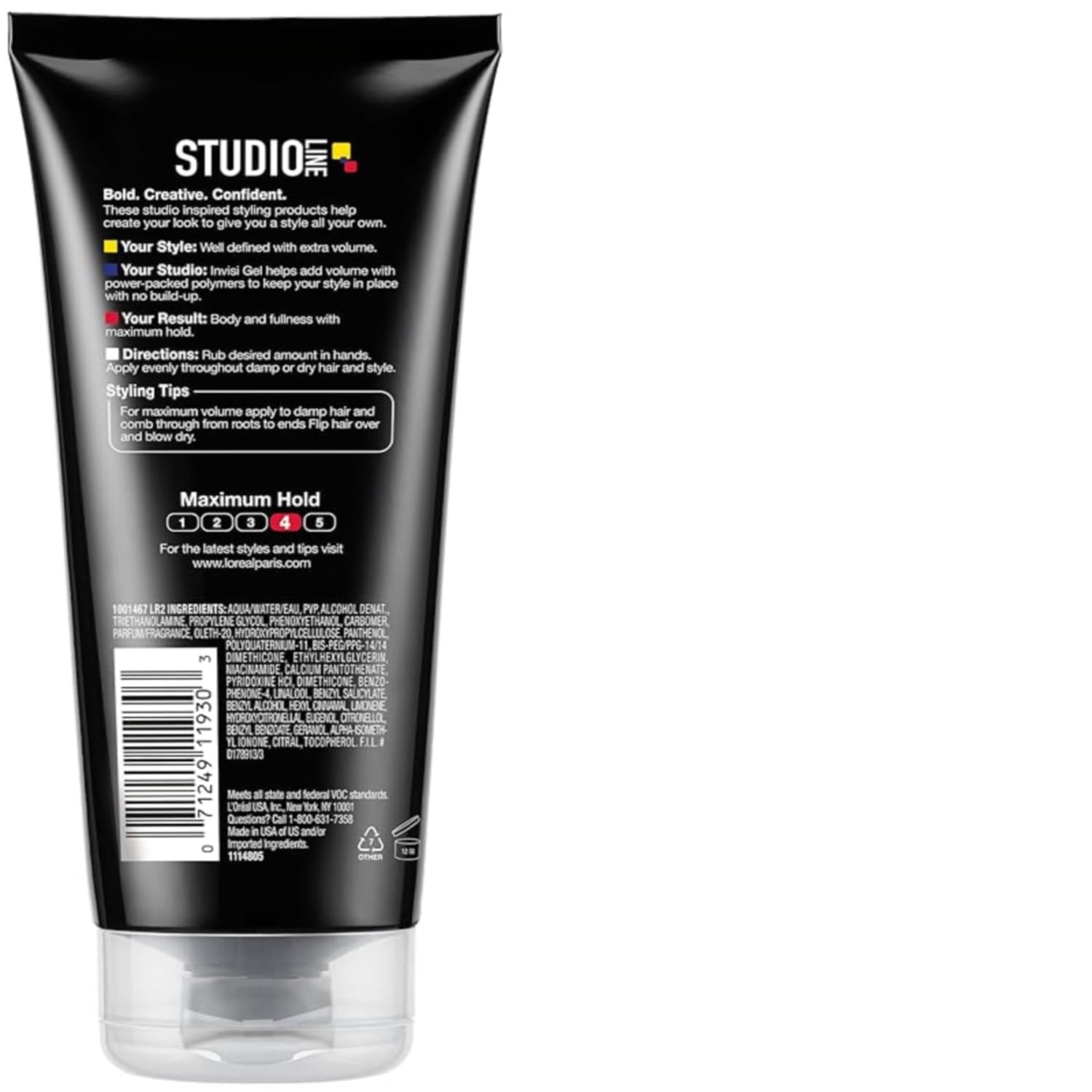 L'Oreal Paris Studio Line INVISI Gel, Strong Hold 6.80 oz (Packs of 3)