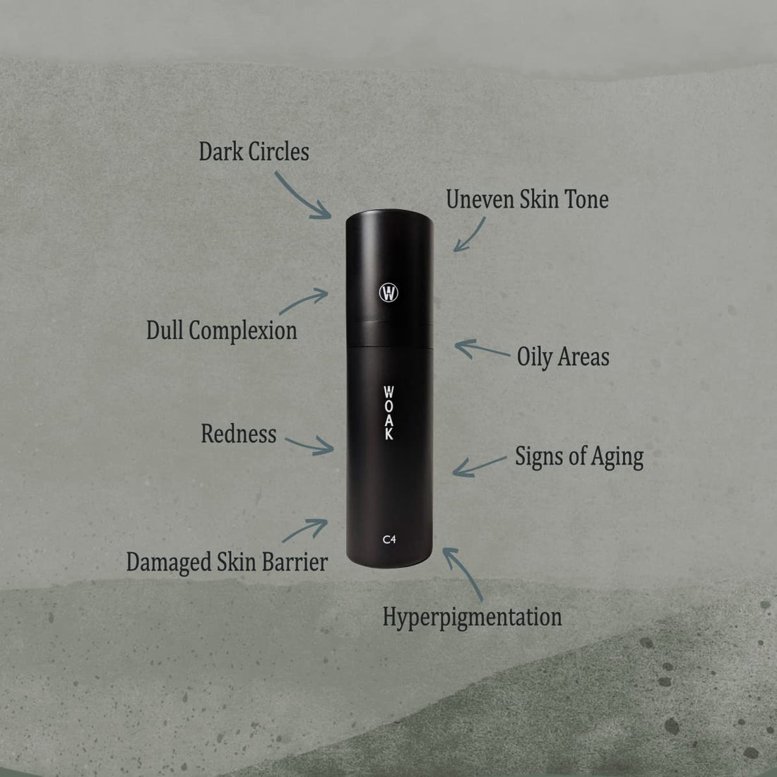 WOAK C4 – Men's Tinted Moisturizer BB CC Cream Foundation – Color Correcting Camo Complex – Hybrid Skin Care (Tan)