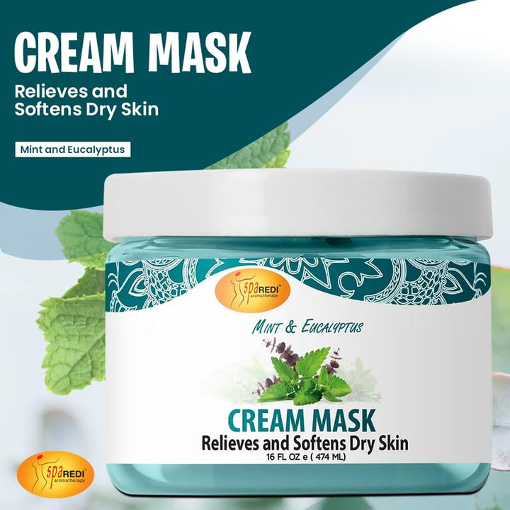 Spa Redi Pedi Cream Mask (Mint & Eucalyptus, 16 oz)