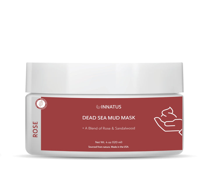 INNATUS Dead Sea Mud Mask with Rose Oil – 4oz Detoxifying & Purifying Face Mask – Infused with Natural Oils for Acne Control & Skin Hydration