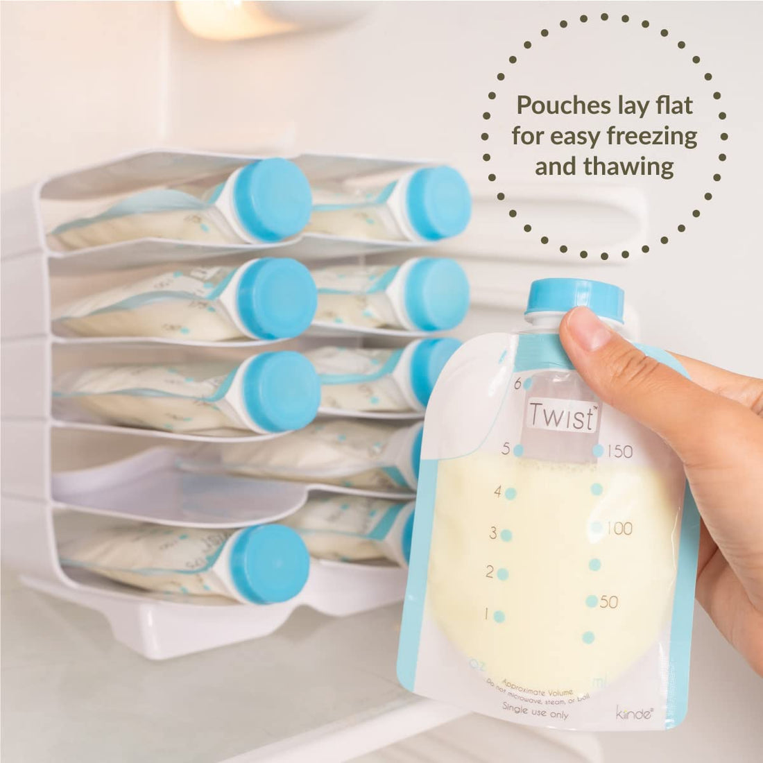 Kiinde Keeper Breast Milk Bags and Baby Food Pouches Organizer, Freezer Storage
