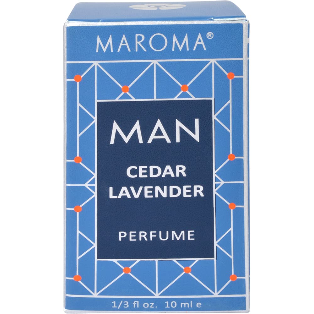Maroma Man Perfume - Cedar Lavender - 10 ml Oil - 100% Natural, Alcohol Free