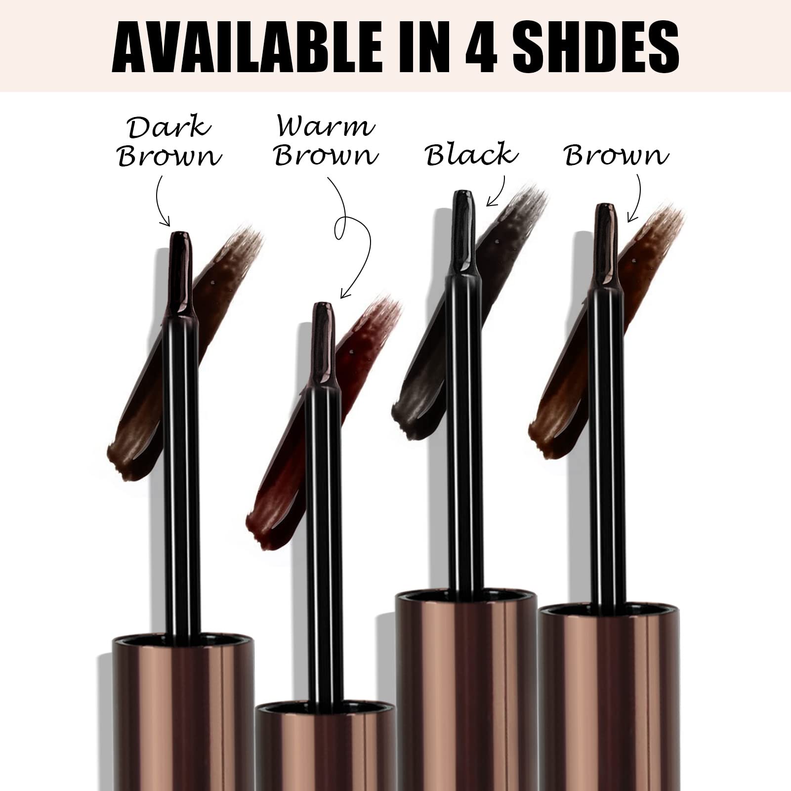 Cilrofelr Tattoo Peel Off Eyebrow Gel, Easy Tattoo Brow Peel Off Gel, Last Up to 3 Days, Waterproof, Transfer-proof, For Fuller & Defined Looking Brows, Warm Brown (2 Pack)