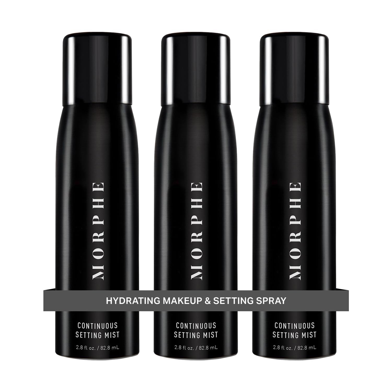 Morphe Continuous Setting Mist - Micro-Fine Makeup Setting Spray with a Natural Radiant Finish - Helps Makeup Resist Caking or Fading & Increases Wear of Foundation (3 Count, 2.8 fl oz)