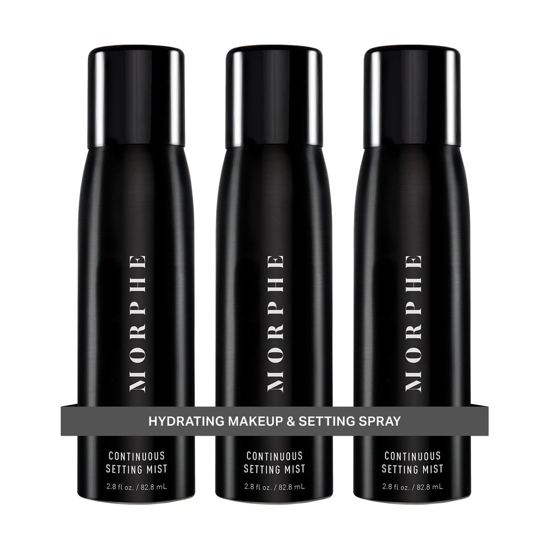 Morphe Continuous Setting Mist - Micro-Fine Makeup Setting Spray with a Natural Radiant Finish - Helps Makeup Resist Caking or Fading & Increases Wear of Foundation (3 Count, 2.8 fl oz)