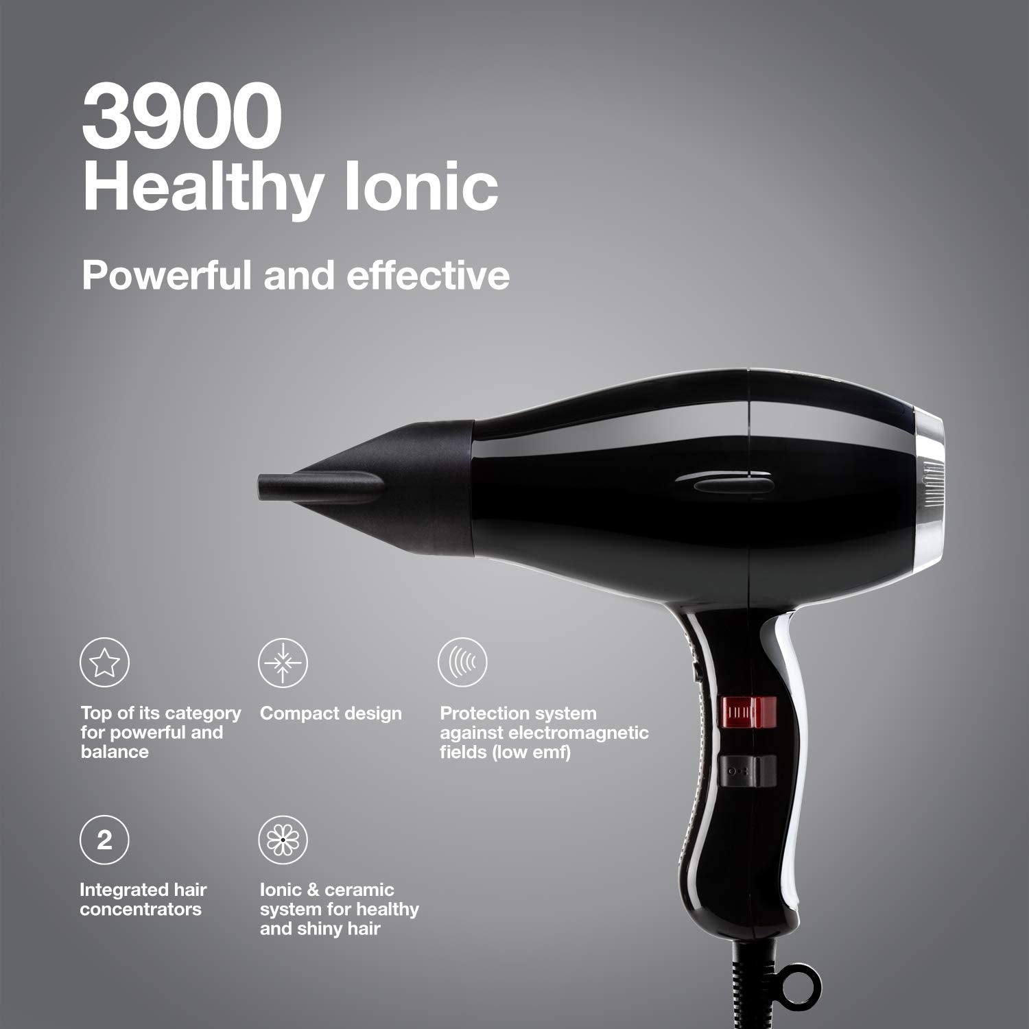 ELCHIM 3900 Healthy Ionic Hair Dryer, Black & Gold