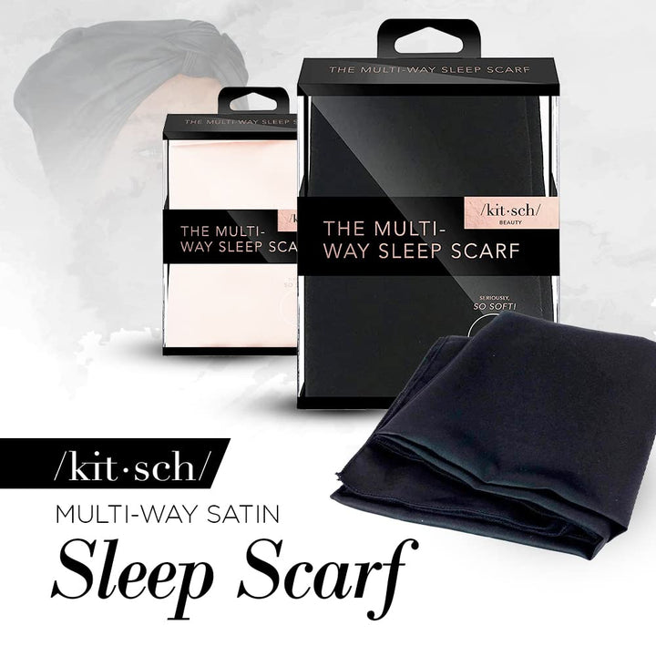 Kitsch Blush Pro Multi-Way Satin Charmeuse Square Sleep Hair Scarf Frizz-Free Nighttime Head Cap for Women