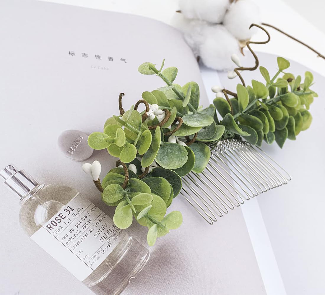 FIDDY898 Bridal Hair Comb Greenery Headpiece Greenery Comb Leafy Comb Wedding Accessories