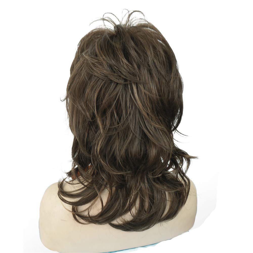 #8H14: Aimole Shaggy Layered Wig Shoulder Length Women'S Wig With Hair Bangs Premium Synthetic Hair Wig For Women #8H14