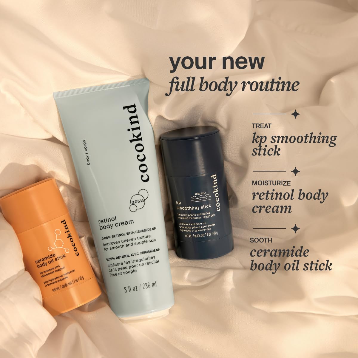 Cocokind KP Smoothing Stick, Mess-Free Keratosis Pilaris Bump Body Scrub, All Skin Types including Sensitive Skin, Fragrance Free, Cruelty Free, Vegan, 1.7 oz