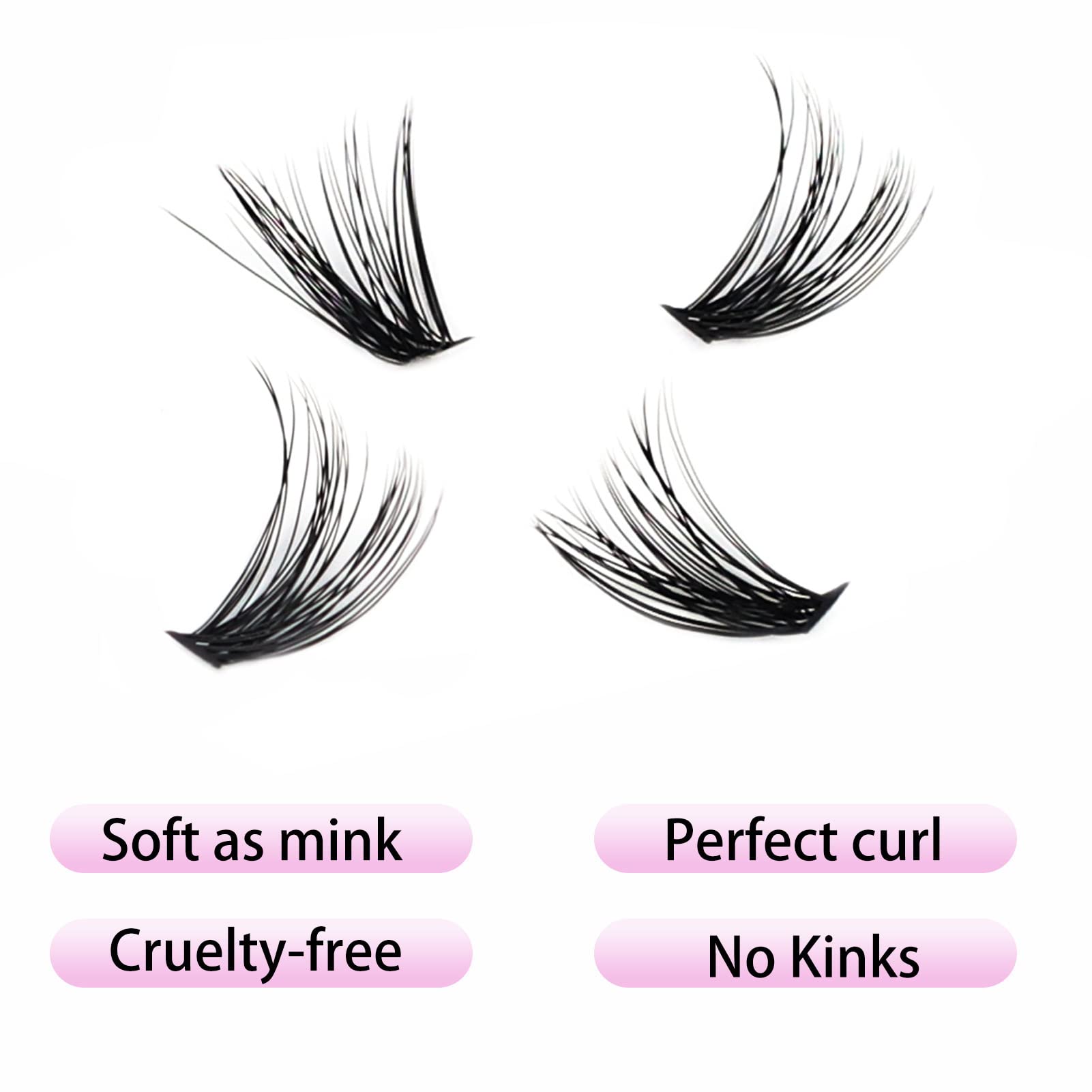 Cluster Lashes 240pcs 40D DIY Eyelash Extension D Curl Long Individual Lashes Mixed Tray Faux Mink Lash Clusters Extensions 0.07 0.10 Black (40D-0.07D-9-16mm)