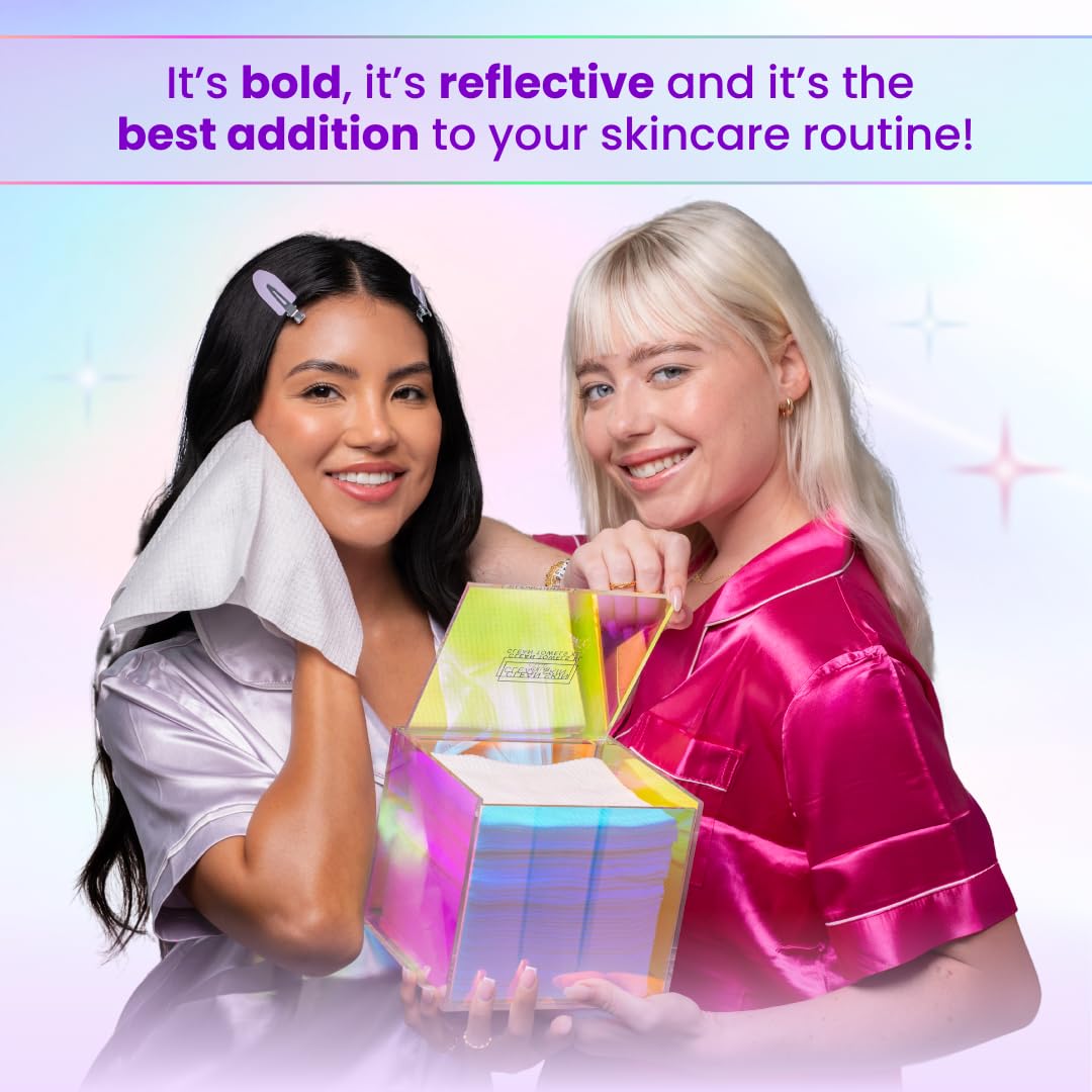 CLEAN SKIN CLUB The Prism Box for Clean Towels XL, Vibrant Storage Solution for 50 Disposable Towels, Stylish and Functional Bathroom Accessory