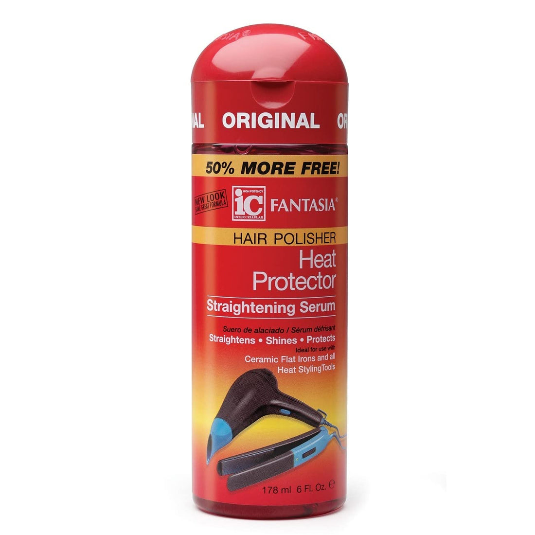 Fantasia IC Hair Polisher Heat Protector Straightening Serum, 6 Ounce