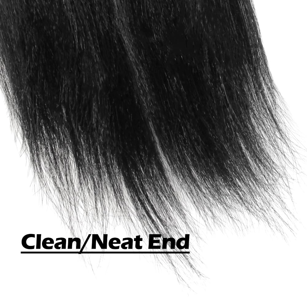 WUDAS Black Braiding Hair 10 Inch Short Pre Stretched Hair Straight Yaki Texture Synthetic Hair Extensions Softness (2 Packs,1B)