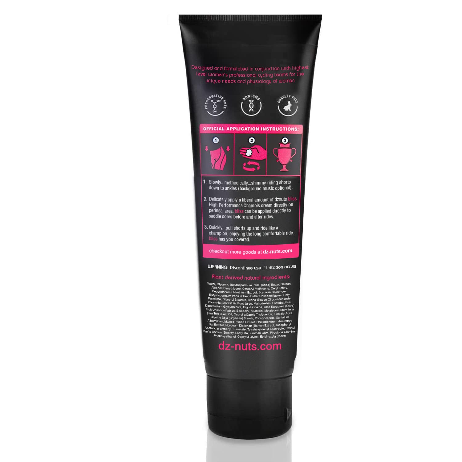 dznuts - Women’s Bliss Chamois Cream - Anti-Chafing for Saddle Sores, Thigh Friction, Skin Irritation - Cyclists, Runners, Triathletes 3 Pack