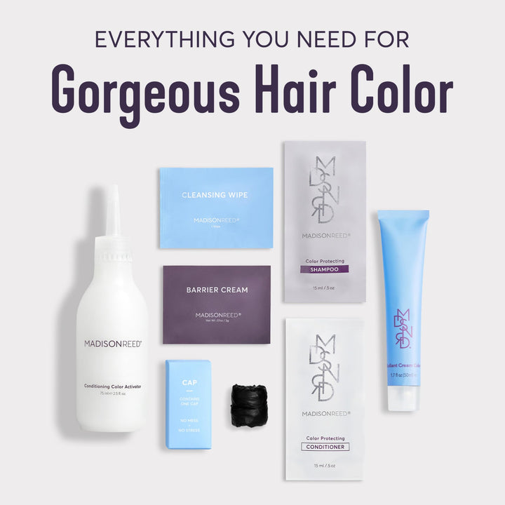 Madison Reed Radiant Hair Color Kit, Darkest Ash Brown for 100% Gray Coverage, Ammonia-Free, 4NA Messina Brown, Permanent Hair Dye, Pack of 1